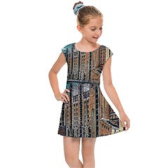 Architecture City Building Travel Kids  Cap Sleeve Dress by Pakrebo