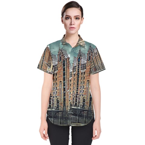 Architecture City Building Travel Women s Short Sleeve Shirt by Pakrebo