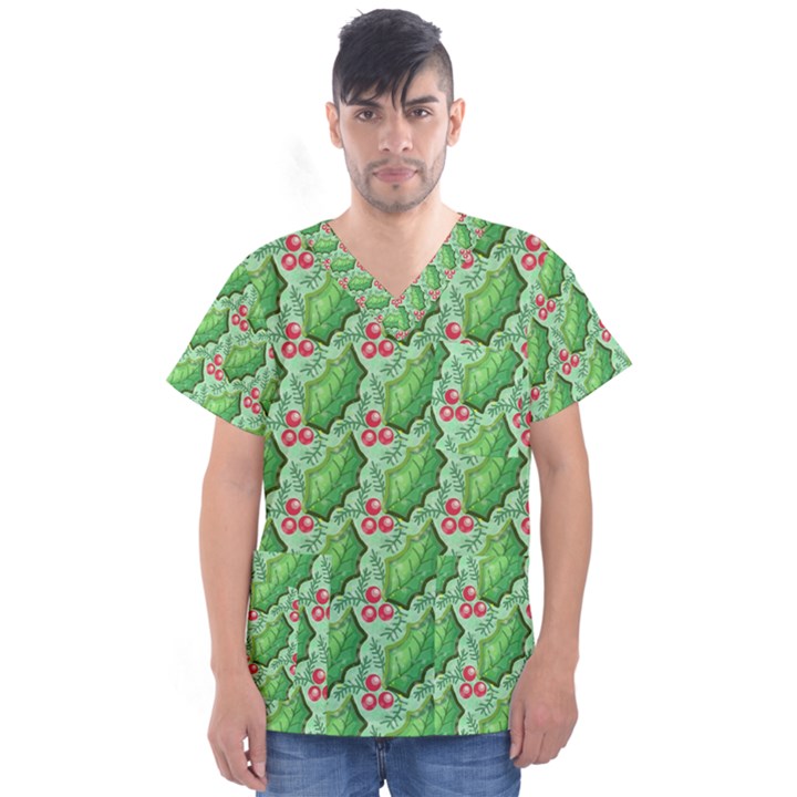 Default Texture Background Paper Men s V-Neck Scrub Top