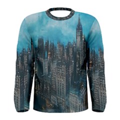 Cityscape Buildings Skyscraper Men s Long Sleeve Tee by Pakrebo