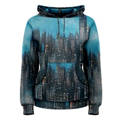 Cityscape Buildings Skyscraper Women s Pullover Hoodie by Pakrebo