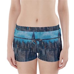 Cityscape Buildings Skyscraper Boyleg Bikini Wrap Bottoms by Pakrebo