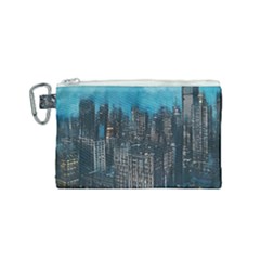 Cityscape Buildings Skyscraper Canvas Cosmetic Bag (small) by Pakrebo