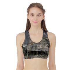 Castle Mansion Architecture House Sports Bra With Border by Pakrebo