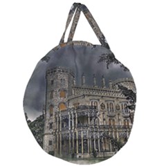 Castle Mansion Architecture House Giant Round Zipper Tote by Pakrebo