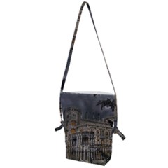 Castle Mansion Architecture House Folding Shoulder Bag by Pakrebo