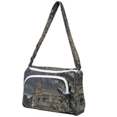 Castle Mansion Architecture House Front Pocket Crossbody Bag by Pakrebo