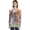 Collage Art The Statue Of Shell Off Shoulder Long Sleeve Top View1