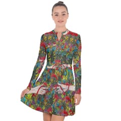 Touch Watercolor Xie Shihong Art Long Sleeve Panel Dress by Pakrebo