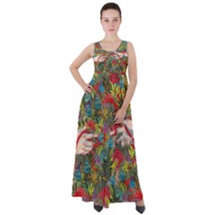 Touch Watercolor Xie Shihong Art Empire Waist Velour Maxi Dress by Pakrebo