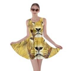 Lion Lioness Wildlife Hunter Skater Dress by Pakrebo