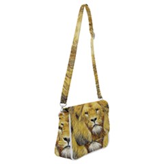 Lion Lioness Wildlife Hunter Shoulder Bag With Back Zipper by Pakrebo