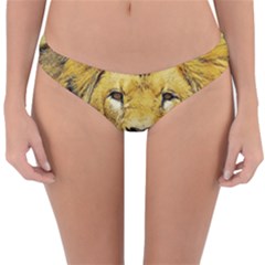 Lion Lioness Wildlife Hunter Reversible Hipster Bikini Bottoms by Pakrebo