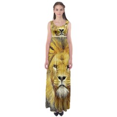 Lion Lioness Wildlife Hunter Empire Waist Maxi Dress by Pakrebo