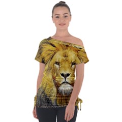 Lion Lioness Wildlife Hunter Tie-up Tee