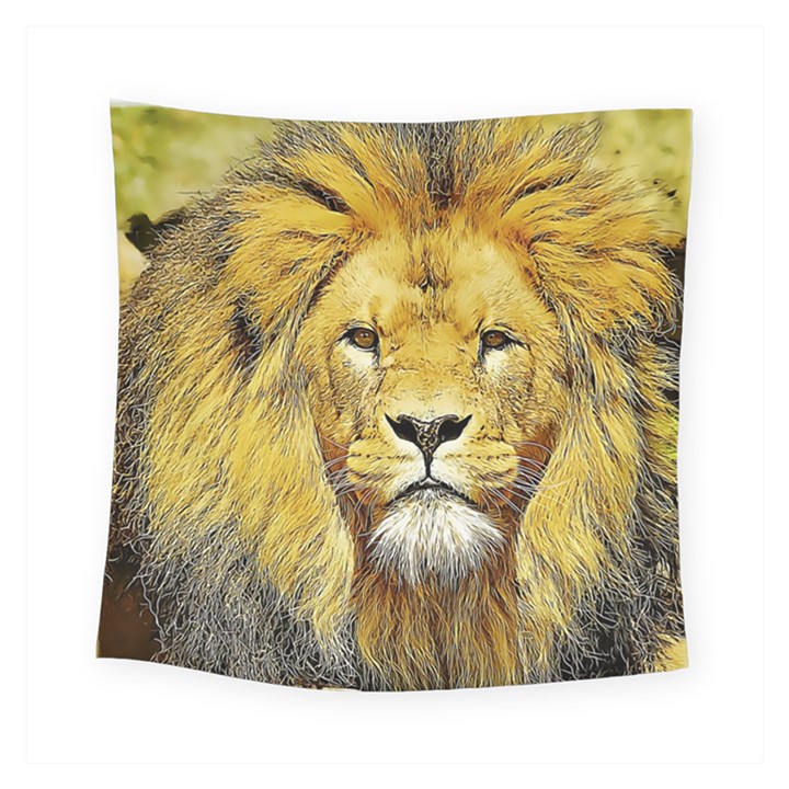 Lion Lioness Wildlife Hunter Square Tapestry (Small)