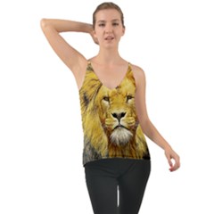 Lion Lioness Wildlife Hunter Chiffon Cami by Pakrebo