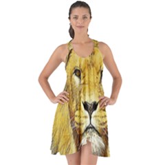 Lion Lioness Wildlife Hunter Show Some Back Chiffon Dress by Pakrebo