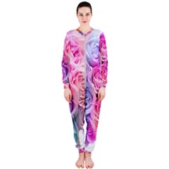 Rose Bouquet Flower Petal Floral Onepiece Jumpsuit (ladies)  by Pakrebo