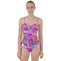 Rose Bouquet Flower Petal Floral Sweetheart Tankini Set by Pakrebo