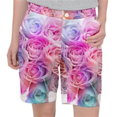 Rose Bouquet Flower Petal Floral Pocket Shorts by Pakrebo