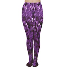 Sequins  White Purple Tights by Pakrebo