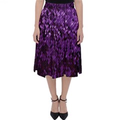 Sequins  White Purple Classic Midi Skirt by Pakrebo