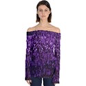 Sequins  White Purple Off Shoulder Long Sleeve Top View1