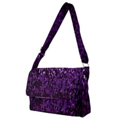 Sequins  White Purple Full Print Messenger Bag by Pakrebo