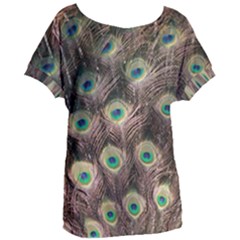 Bird Peacock Tail Feathers Women s Oversized Tee by Pakrebo