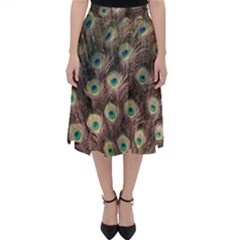 Bird Peacock Tail Feathers Classic Midi Skirt by Pakrebo