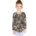 Bird Peacock Tail Feathers Kids  Long Sleeve Tee View1