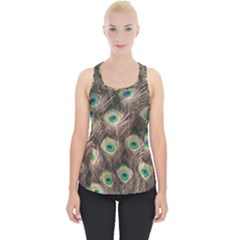 Bird Peacock Tail Feathers Piece Up Tank Top by Pakrebo