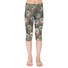 Bird Peacock Tail Feathers Kids  Capri Leggings  by Pakrebo