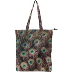 Bird Peacock Tail Feathers Double Zip Up Tote Bag by Pakrebo