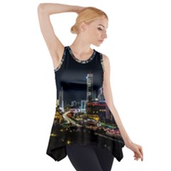 Night City Seoul Travel Korea Sky Side Drop Tank Tunic by Pakrebo