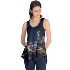 Night City Seoul Travel Korea Sky Sleeveless Tunic by Pakrebo