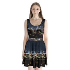 Night City Seoul Travel Korea Sky Split Back Mini Dress  by Pakrebo