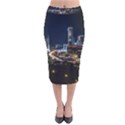 Night City Seoul Travel Korea Sky Velvet Midi Pencil Skirt View1