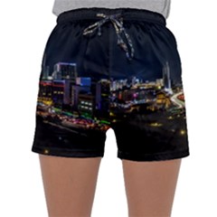 Night City Seoul Travel Korea Sky Sleepwear Shorts by Pakrebo