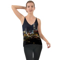 Night City Seoul Travel Korea Sky Chiffon Cami by Pakrebo