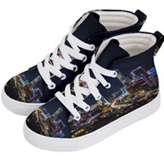 Night City Seoul Travel Korea Sky Kids  Hi-top Skate Sneakers by Pakrebo