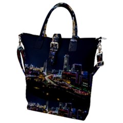 Night City Seoul Travel Korea Sky Buckle Top Tote Bag by Pakrebo