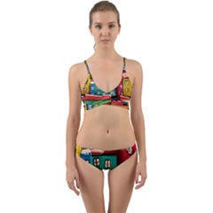 Houses Handmade Cultural Wrap Around Bikini Set by Pakrebo