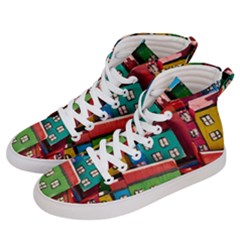 Houses Handmade Cultural Men s Hi-top Skate Sneakers by Pakrebo