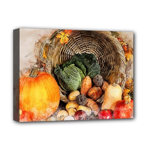 Pumpkin Vegetables Autumn Deluxe Canvas 16  X 12  (stretched)  by Pakrebo