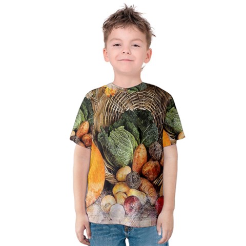 Pumpkin Vegetables Autumn Kids  Cotton Tee by Pakrebo