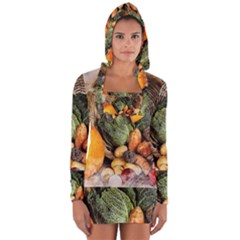 Pumpkin Vegetables Autumn Long Sleeve Hooded T-shirt by Pakrebo