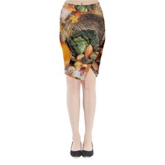 Pumpkin Vegetables Autumn Midi Wrap Pencil Skirt by Pakrebo