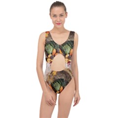 Pumpkin Vegetables Autumn Center Cut Out Swimsuit by Pakrebo